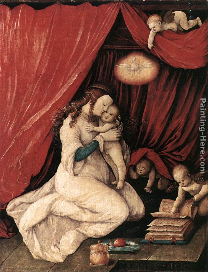 Virgin and Child in a Room painting - Hans Baldung Virgin and Child in a Room art painting